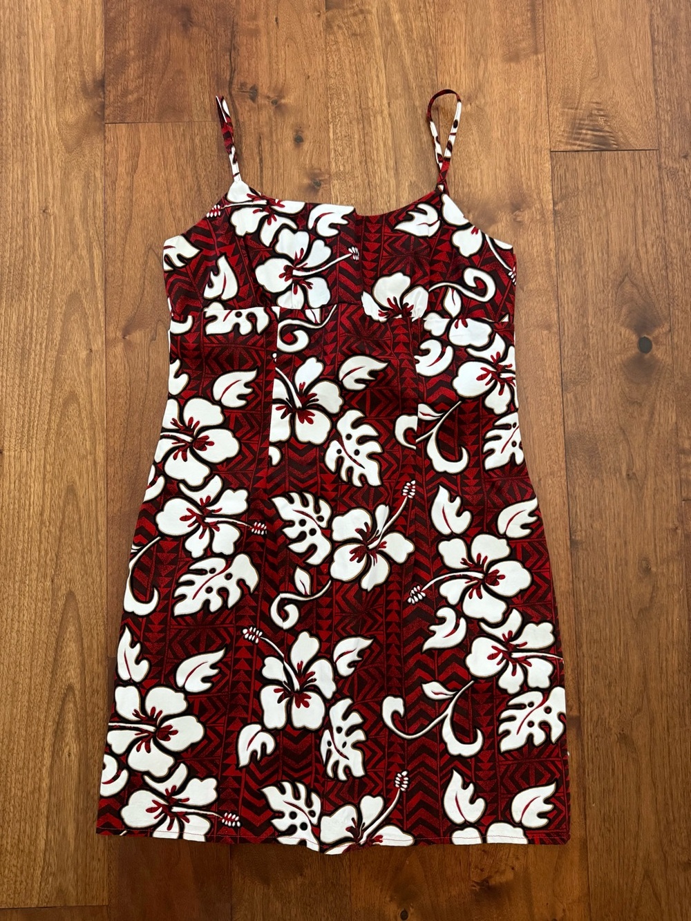 Vintage Aloha Republic Made in Hawaii Hibiscus Spaghetti Strap Mini Dress
